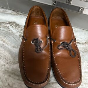 Salvatore Ferragamo Cognac Leather Driving Loafer Shoes Men’s US 10 E Italy